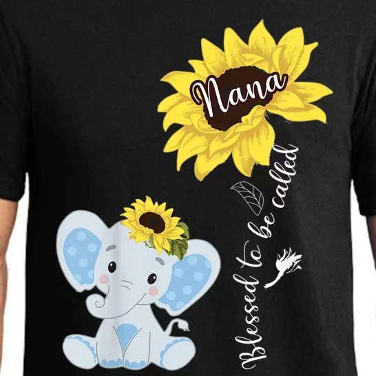 Blessed To Be Called Nana Elephant Sunflower MotherS Day Pajama Set