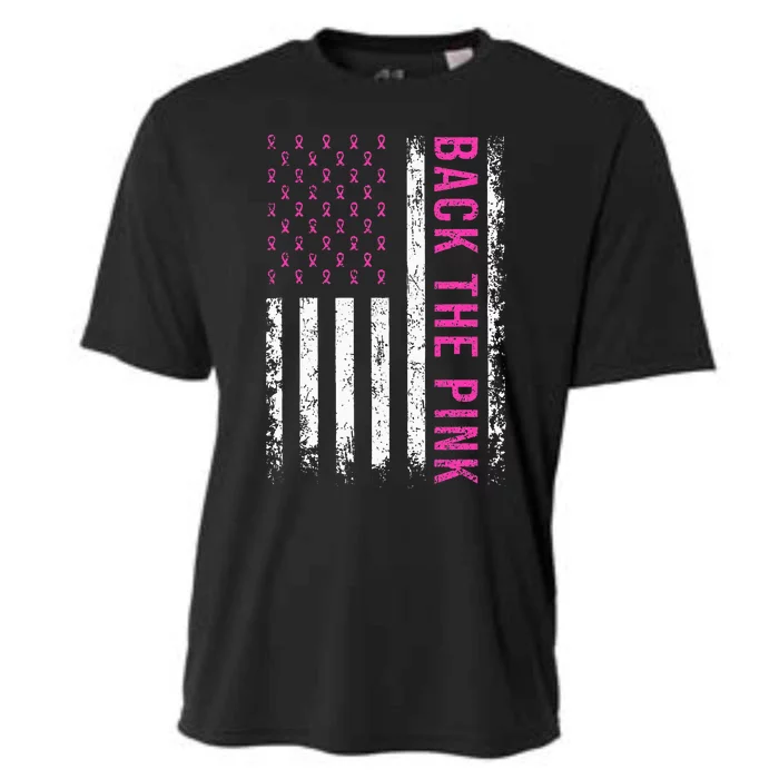 Back The Breast Cancer Awareness American Flag Cooling Performance Crew T-Shirt