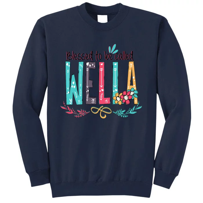 Blessed To Be Called Wella Colorful Grandma Tall Sweatshirt