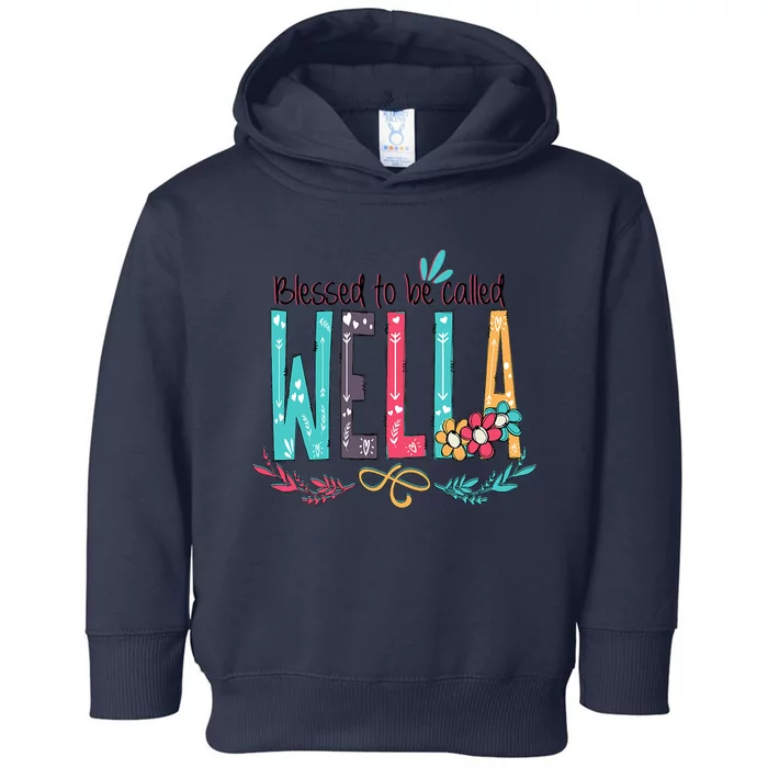 Blessed To Be Called Wella Colorful Grandma Toddler Hoodie