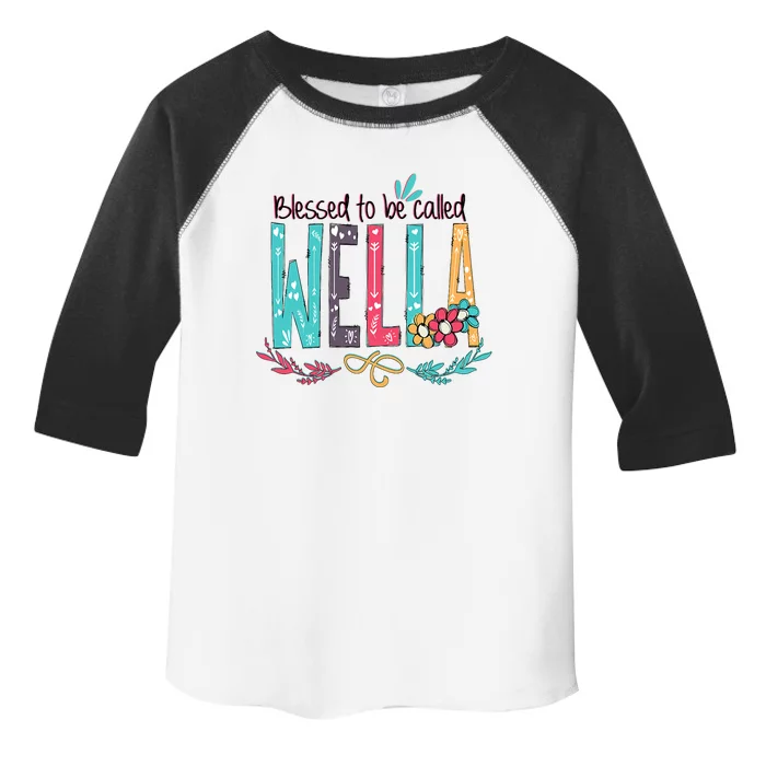 Blessed To Be Called Wella Colorful Grandma Toddler Fine Jersey T-Shirt