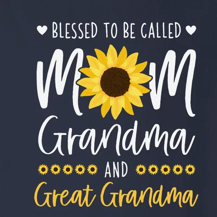 Blessed To Be Called Mom Grandma And Great Grandma Sunflower Toddler Long Sleeve Shirt