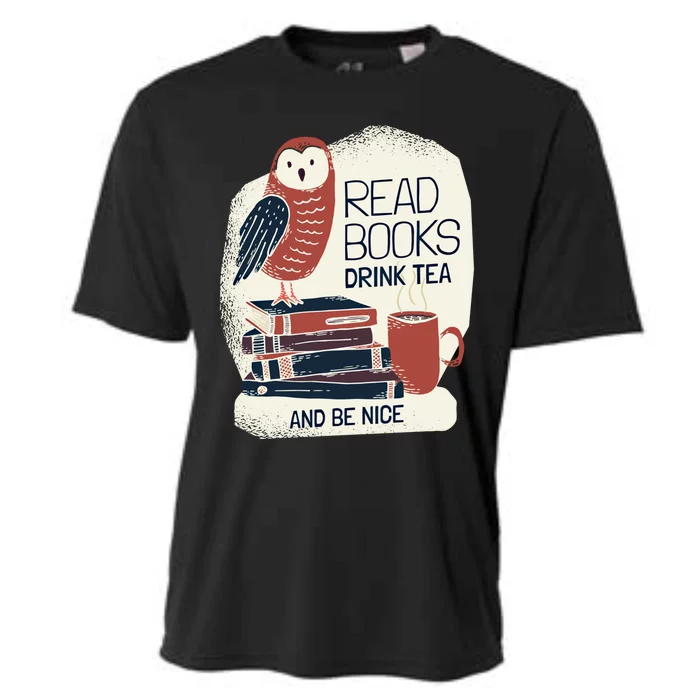 BookLover Tea Books Owl Bookworm Cute Gift Cooling Performance Crew T-Shirt