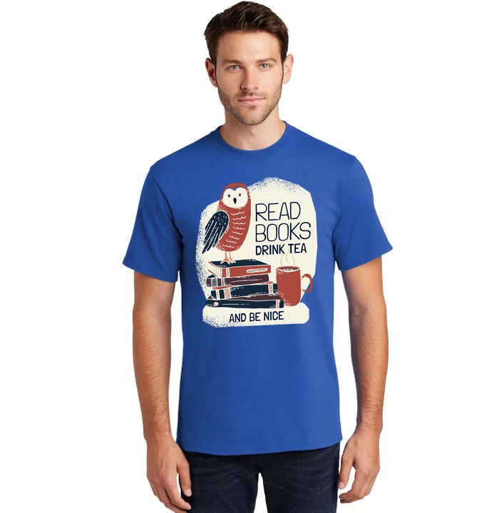 BookLover Tea Books Owl Bookworm Cute Gift Tall T-Shirt