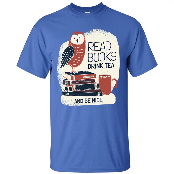 BookLover Tea Books Owl Bookworm Cute Gift Tall T-Shirt