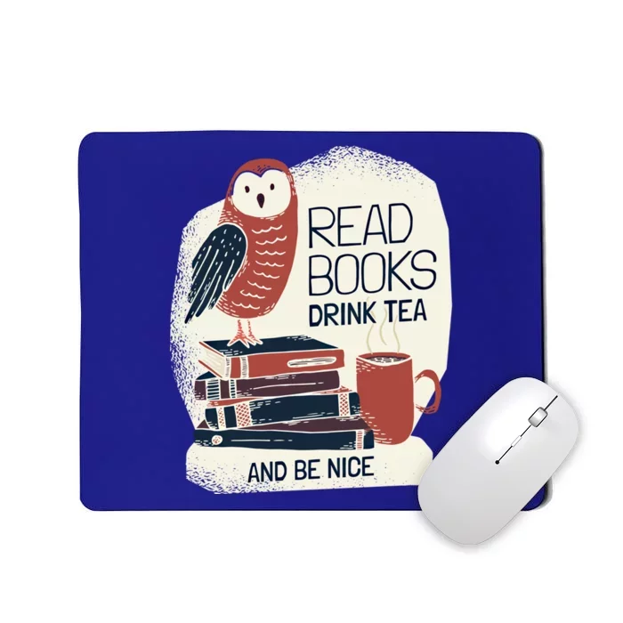 BookLover Tea Books Owl Bookworm Cute Gift Mousepad