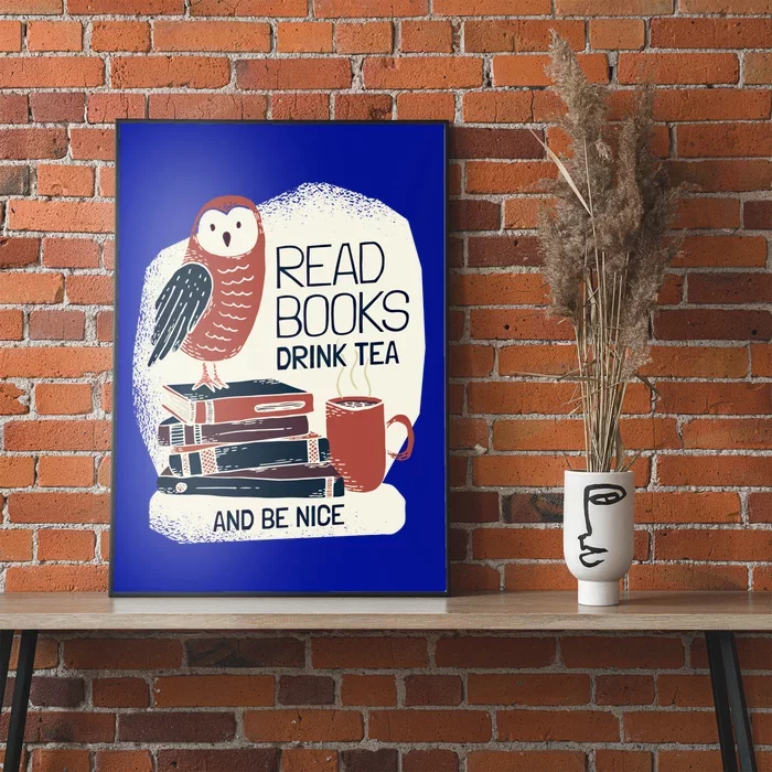 BookLover Tea Books Owl Bookworm Cute Gift Poster