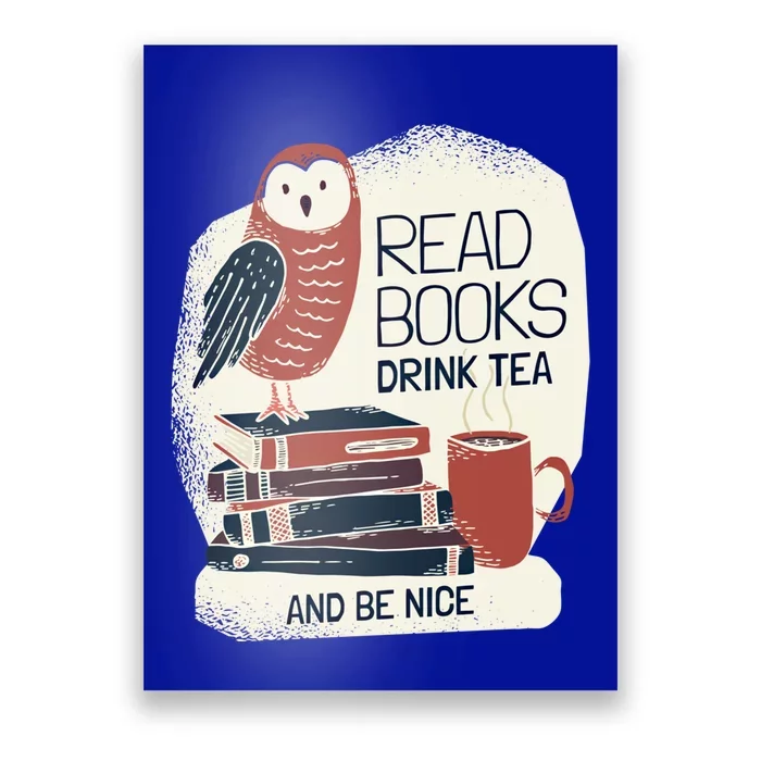 BookLover Tea Books Owl Bookworm Cute Gift Poster