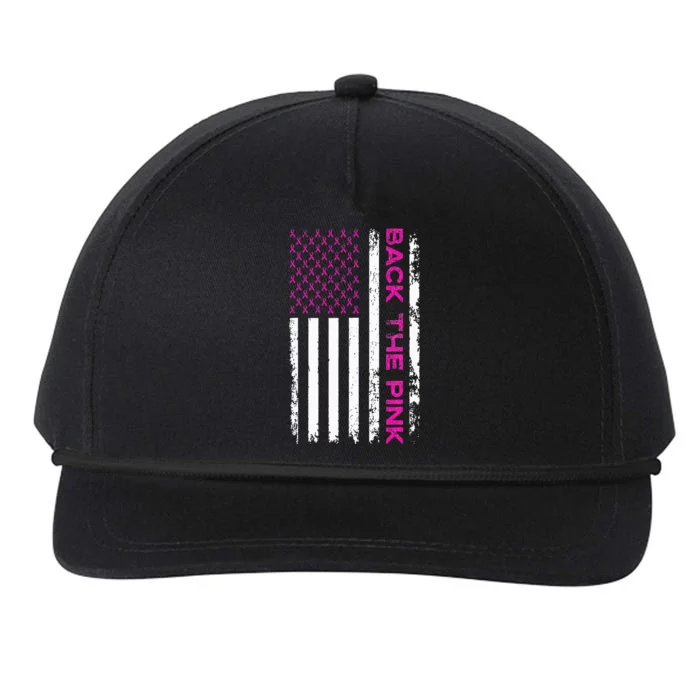 Back The Breast Cancer Awareness Flag Snapback Five-Panel Rope Hat