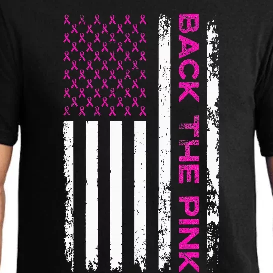 Back The Breast Cancer Awareness Flag Pajama Set