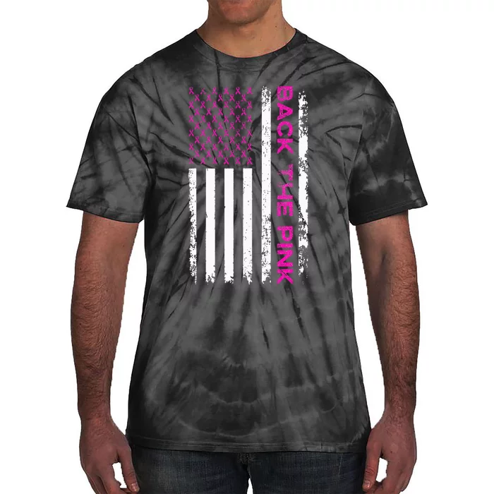 Back The Breast Cancer Awareness Flag Tie-Dye T-Shirt