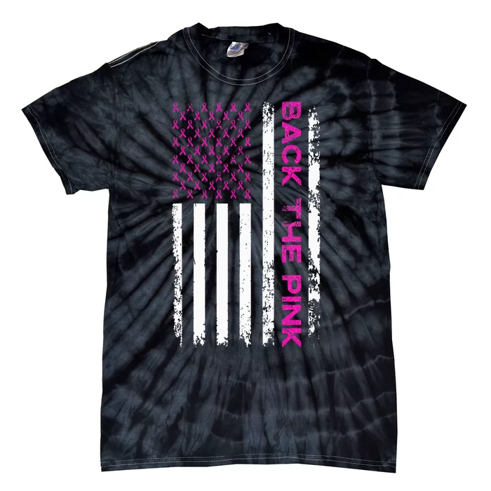 Back The Breast Cancer Awareness Flag Tie-Dye T-Shirt