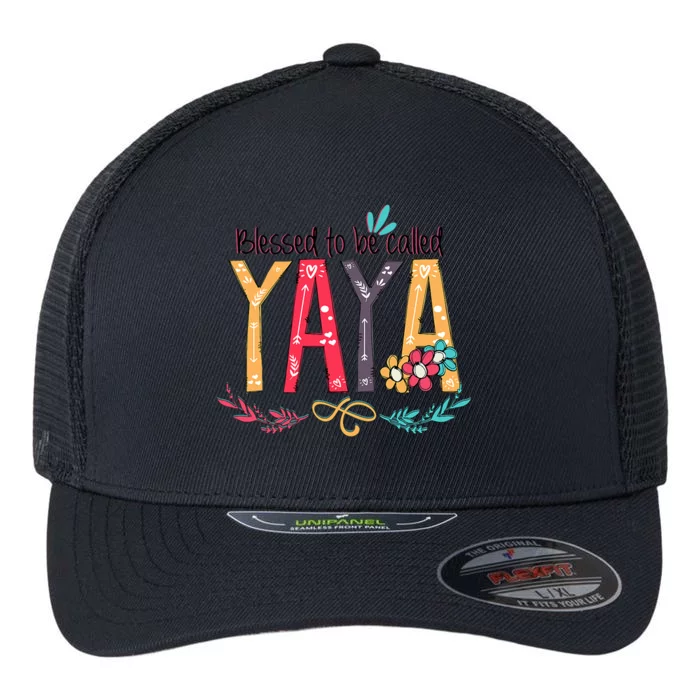 Blessed To Be Called Yaya Colorful Grandma Flexfit Unipanel Trucker Cap