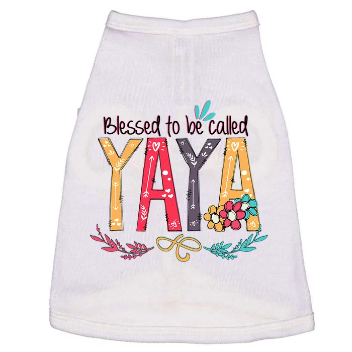 Blessed To Be Called Yaya Colorful Grandma Doggie Tank