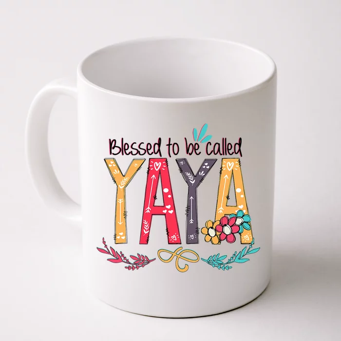 Blessed To Be Called Yaya Colorful Grandma Front & Back Coffee Mug