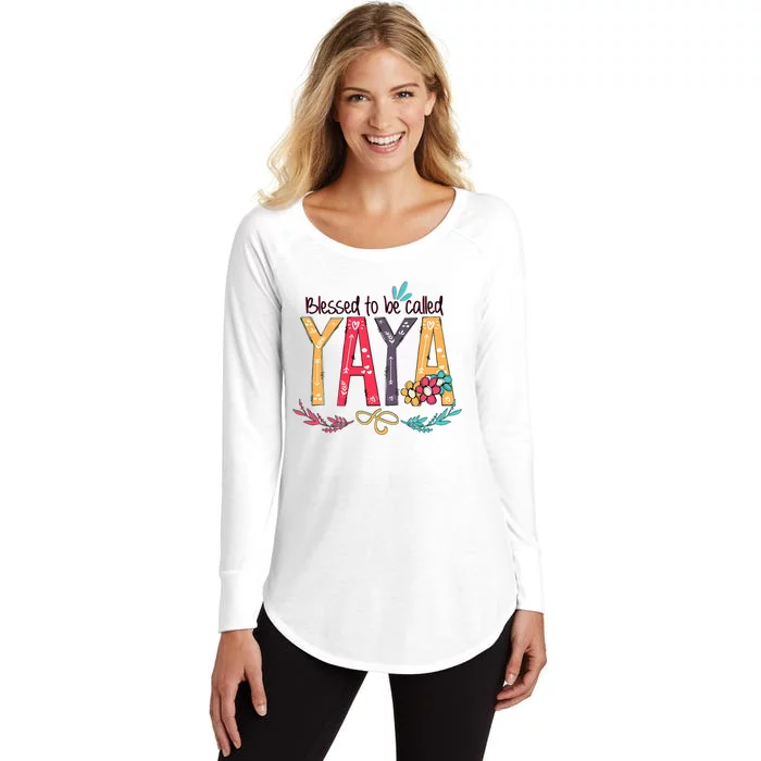 Blessed To Be Called Yaya Colorful Grandma Women's Perfect Tri Tunic Long Sleeve Shirt