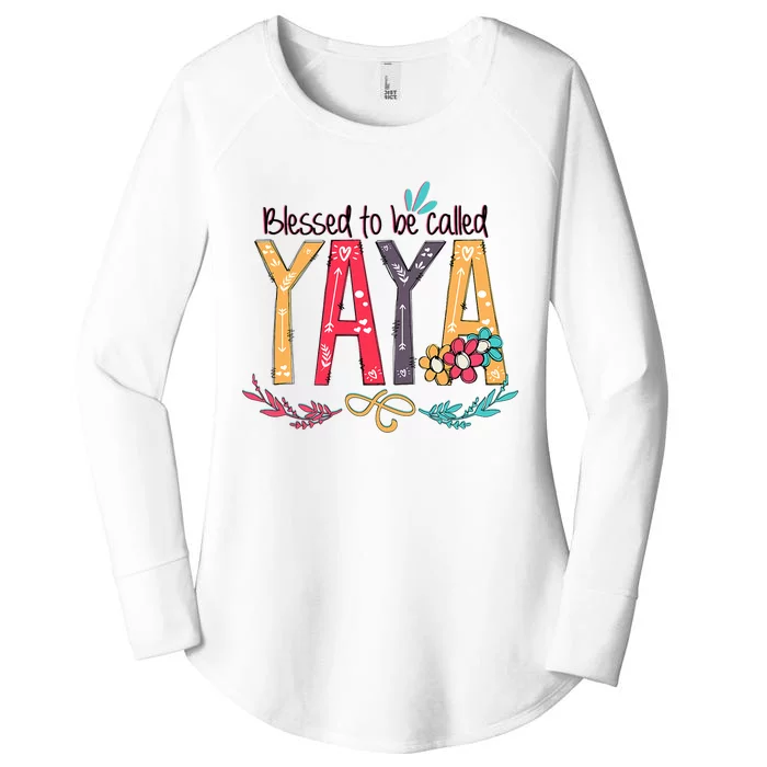 Blessed To Be Called Yaya Colorful Grandma Women's Perfect Tri Tunic Long Sleeve Shirt