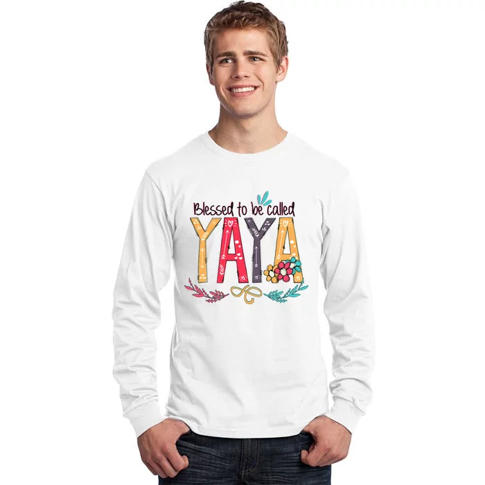 Blessed To Be Called Yaya Colorful Grandma Tall Long Sleeve T-Shirt