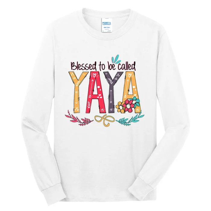 Blessed To Be Called Yaya Colorful Grandma Tall Long Sleeve T-Shirt