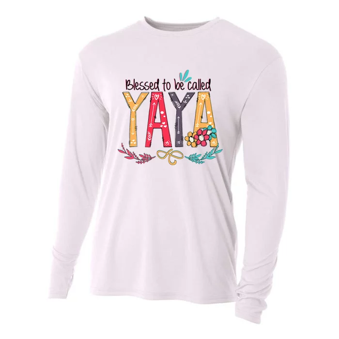 Blessed To Be Called Yaya Colorful Grandma Cooling Performance Long Sleeve Crew