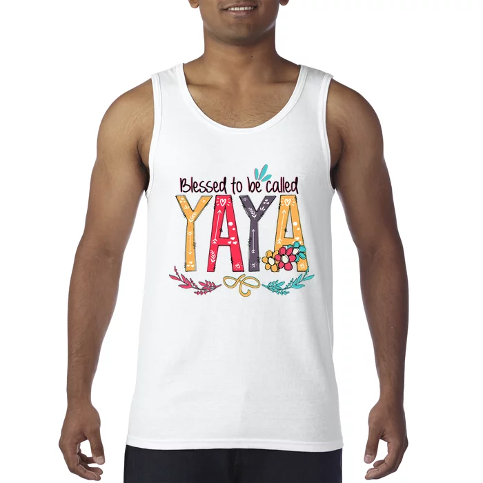 Blessed To Be Called Yaya Colorful Grandma Tank Top