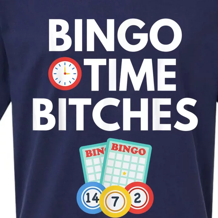 Bingo Time Bitches Funny Bingo Player Game Lover Humor Sueded Cloud Jersey T-Shirt