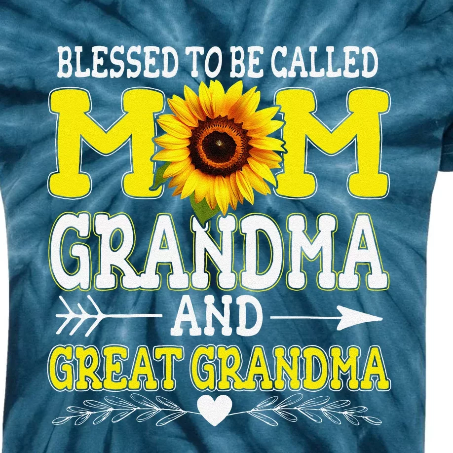 Blessed To Be Called Mom Grandma Great Grandma MotherS Day Kids Tie-Dye T-Shirt