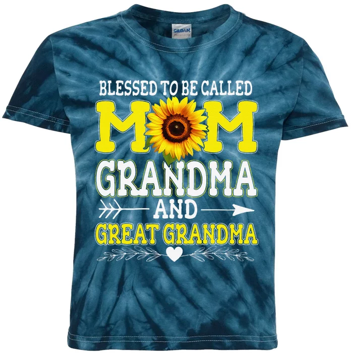 Blessed To Be Called Mom Grandma Great Grandma MotherS Day Kids Tie-Dye T-Shirt