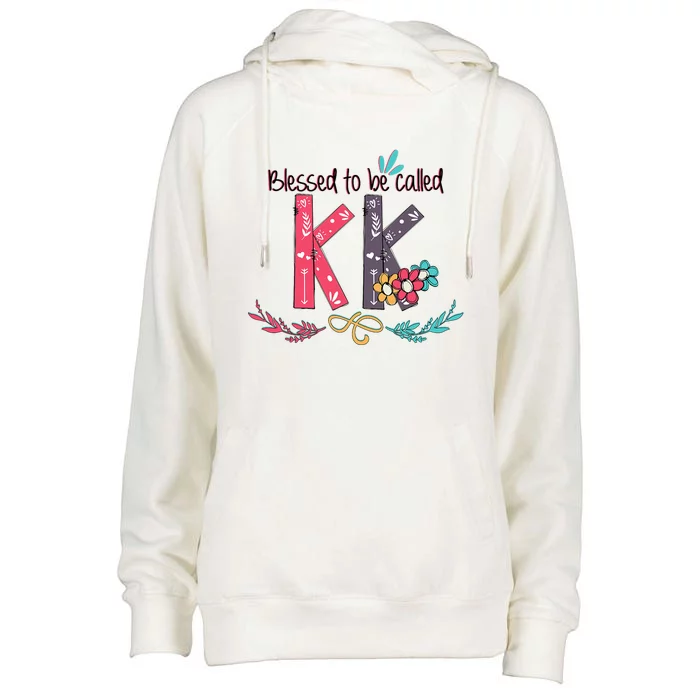 Blessed To Be Called Kk Colorful For Grandma Gifts Womens Funnel Neck Pullover Hood