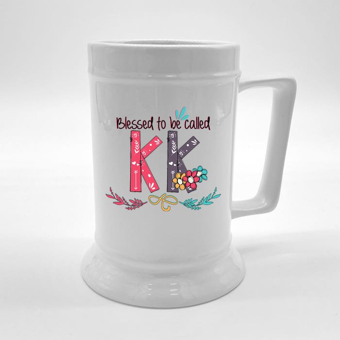 Blessed To Be Called Kk Colorful For Grandma Gifts Front & Back Beer Stein