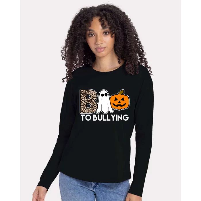 Boo To Bullying Awareness Halloween Womens Cotton Relaxed Long Sleeve T-Shirt