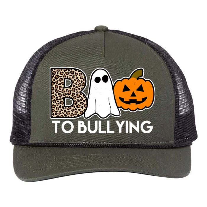 Boo To Bullying Awareness Halloween Retro Rope Trucker Hat Cap