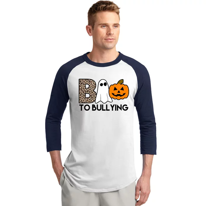 Boo To Bullying Awareness Halloween Baseball Sleeve Shirt