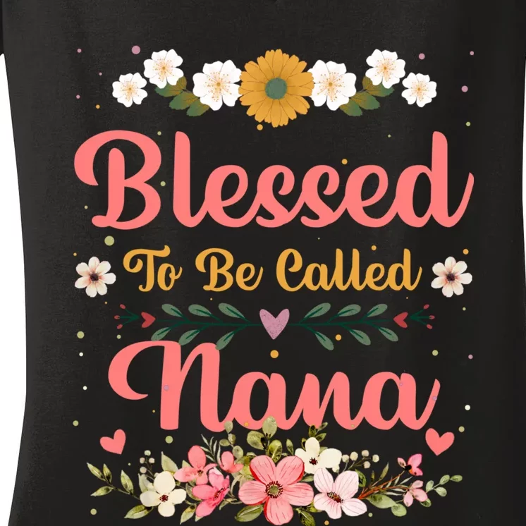 Blessed To Be Called Nina Mothers Day Women's V-Neck T-Shirt