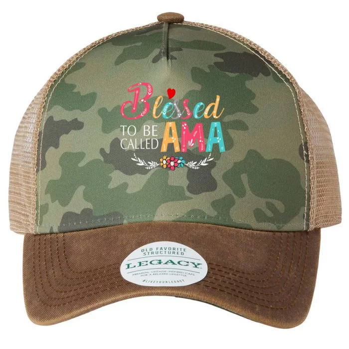 Blessed To Be Called Ama Colorful Art MotherS Day Legacy Tie Dye Trucker Hat