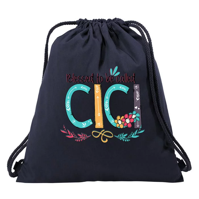 Blessed To Be Called Cici Colorful Grandma Drawstring Bag