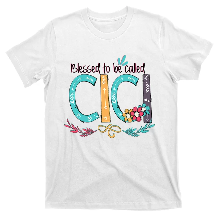 Blessed To Be Called Cici Colorful Grandma T-Shirt