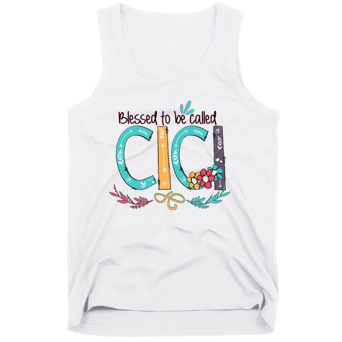 Blessed To Be Called Cici Colorful Grandma Tank Top