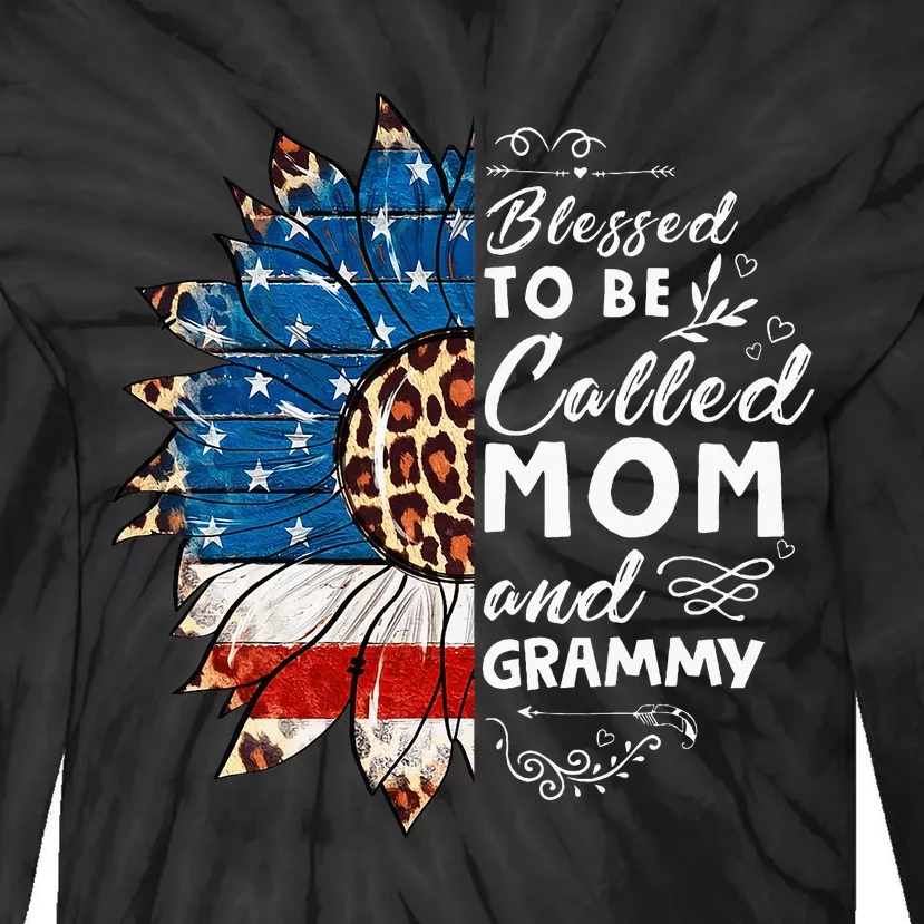 Blessed To Be Called Mom And Grammy Sunflower Tie-Dye Long Sleeve Shirt