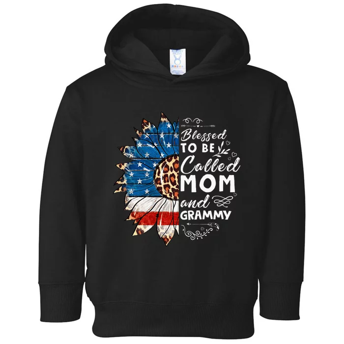 Blessed To Be Called Mom And Grammy Sunflower Toddler Hoodie