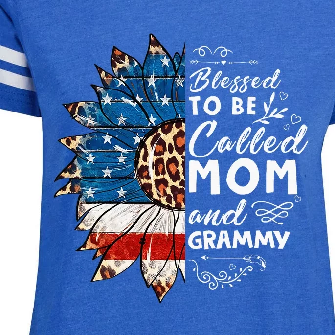 Blessed To Be Called Mom And Grammy Sunflower Enza Ladies Jersey Football T-Shirt