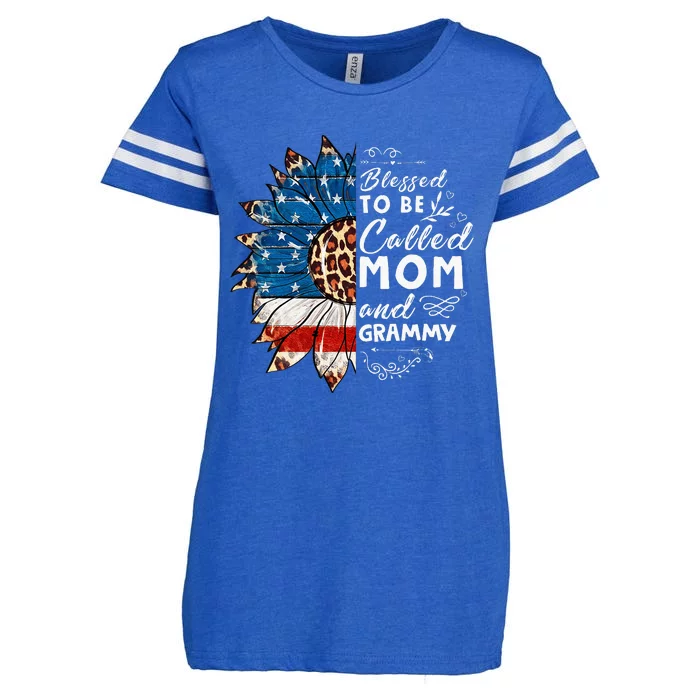 Blessed To Be Called Mom And Grammy Sunflower Enza Ladies Jersey Football T-Shirt