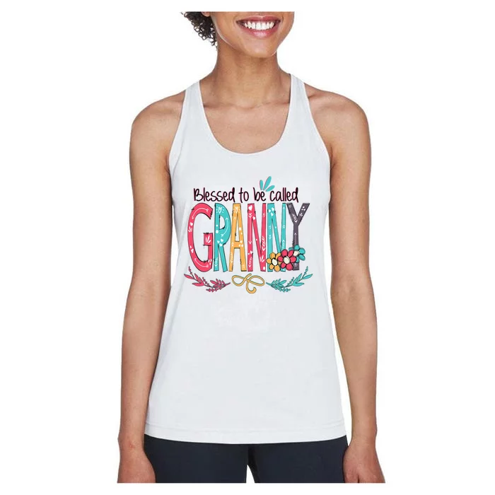 Blessed To Be Called Granny Colorful Gifts Women's Racerback Tank