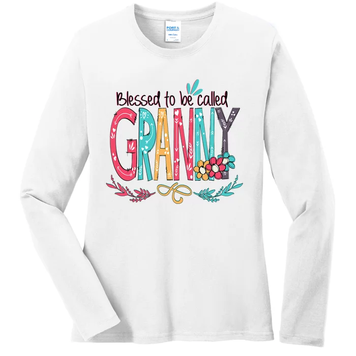 Blessed To Be Called Granny Colorful Gifts Ladies Long Sleeve Shirt