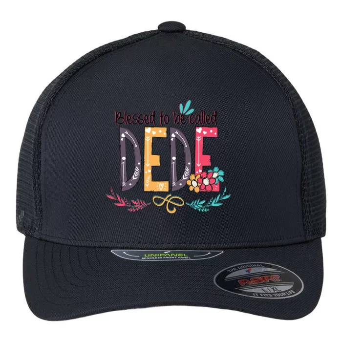 Blessed To Be Called Dede Colorful Grandma Flexfit Unipanel Trucker Cap