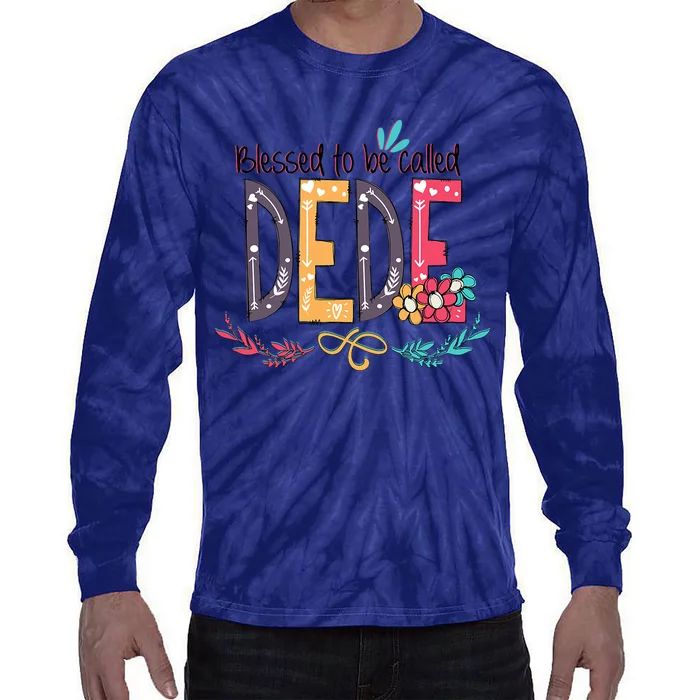 Blessed To Be Called Dede Colorful Grandma Tie-Dye Long Sleeve Shirt