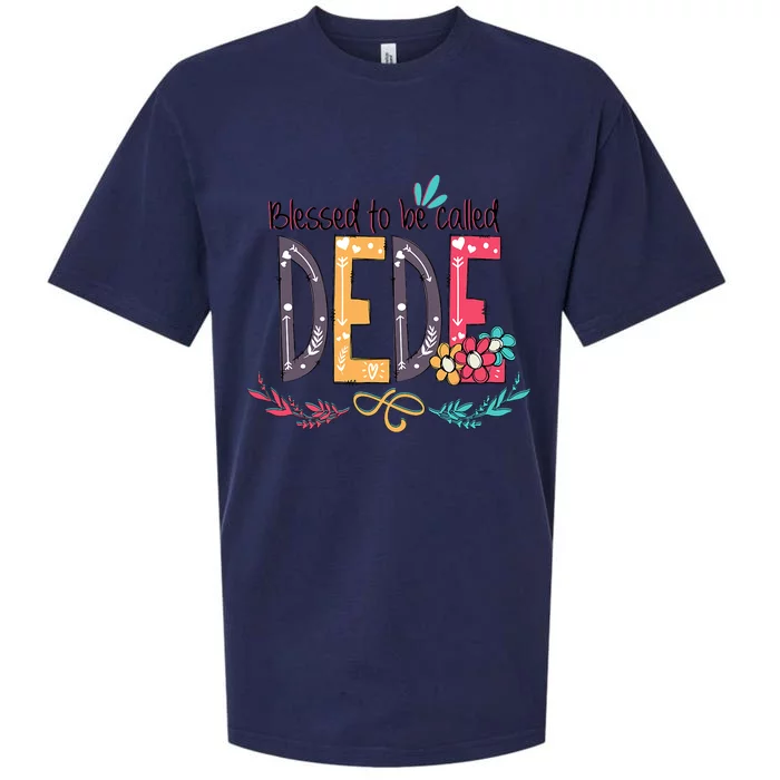 Blessed To Be Called Dede Colorful Grandma Sueded Cloud Jersey T-Shirt