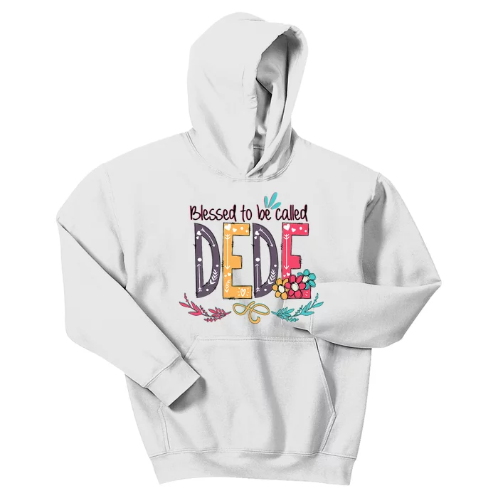 Blessed To Be Called Dede Colorful Grandma Kids Hoodie