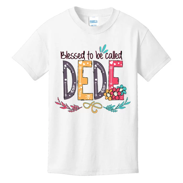 Blessed To Be Called Dede Colorful Grandma Kids T-Shirt