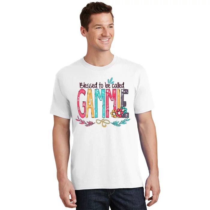 Blessed To Be Called Gammie Colorful Grandma T-Shirt